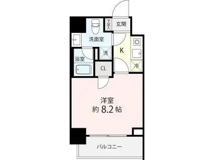 ヴィエルジュ錦糸町太平(1K/7階)の間取り写真