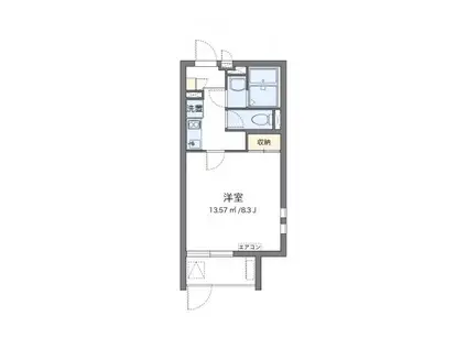 クレイノハイム卯の里(1K/1階)の間取り写真