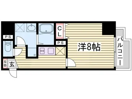 アドバンス三宮IIライズ(1K/4階)の間取り写真