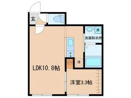 メゾン・ド・ラヴェール(1LDK/1階)の間取り写真