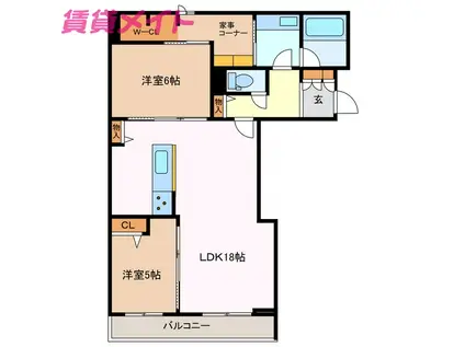 コンフォルタ(2LDK/3階)の間取り写真