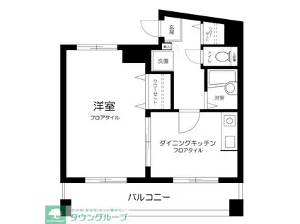 グランディール墨田(1DK/4階)の間取り写真