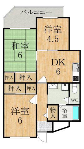 AMENITY24(3DK/5階)の間取り写真