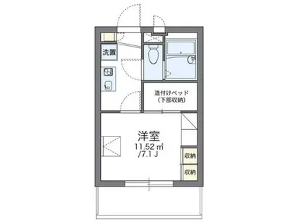 レオパレスクワトロ(1K/3階)の間取り写真