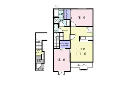 グレイスAI(2LDK/2階)の間取り写真