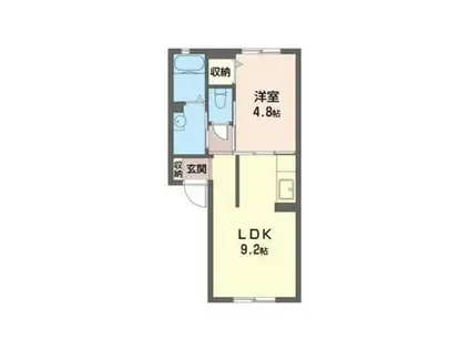 クレシェンテE(1LDK/1階)の間取り写真