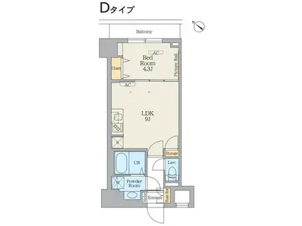 クレストコート江古田(1LDK/2階)の間取り写真