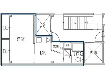 クレストTK(1DK/4階)の間取り写真