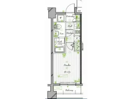 ガーラ・ステーション菊川(1K/2階)の間取り写真