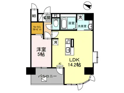 新神戸VITA(1LDK/4階)の間取り写真