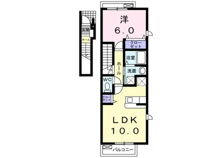 エスポワールAYAII(1LDK/2階)の間取り写真