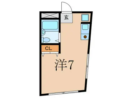 ベストワン(ワンルーム/1階)の間取り写真