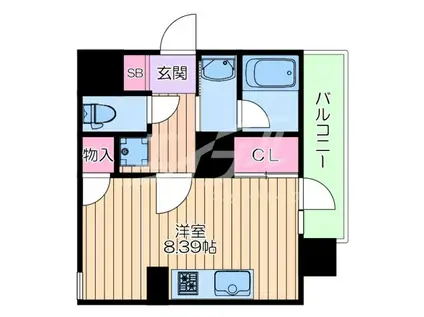 METROSA南森町(ワンルーム/6階)の間取り写真