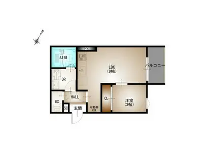 REGALEST牛田旭(1LDK/3階)の間取り写真