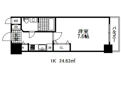 エスレジデンス神戸磯上通(1K/3階)の間取り写真