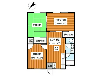 サンクレストA(3LDK/1階)の間取り写真