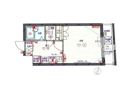 クレイシア北新宿(1K/1階)の間取り写真