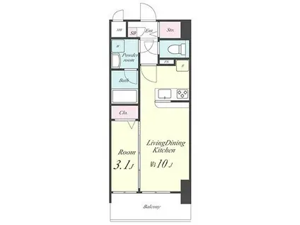 アン・ボルヌ(1LDK/9階)の間取り写真
