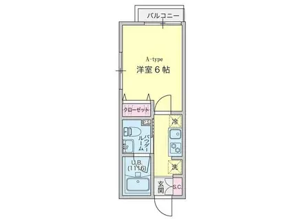 JSコート代々木西原(1K/1階)の間取り写真