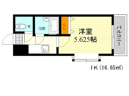 シンパシー京橋(1K/4階)の間取り写真
