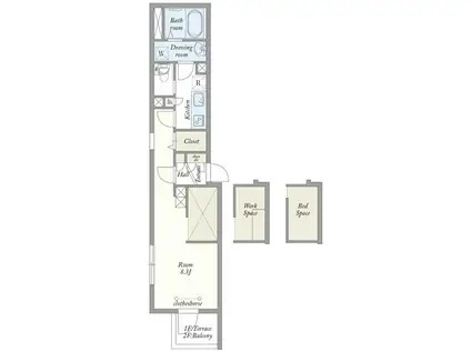 MY STYLE 東矢口(1SK/2階)の間取り写真