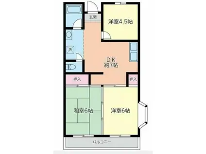 ディオール栄I(3DK/4階)の間取り写真