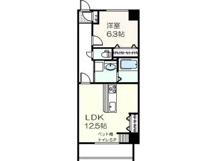 CRECER(1LDK/5階)の間取り写真