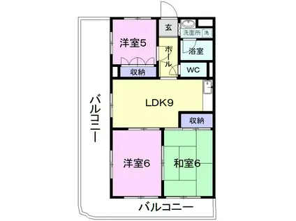 ロイヤルタウン浅間(3LDK/4階)の間取り写真