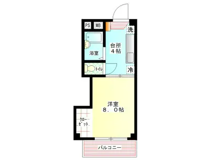 パークサイド山本(1K/3階)の間取り写真