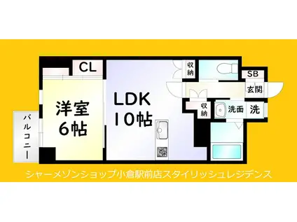 飛幡プライド(1LDK/5階)の間取り写真