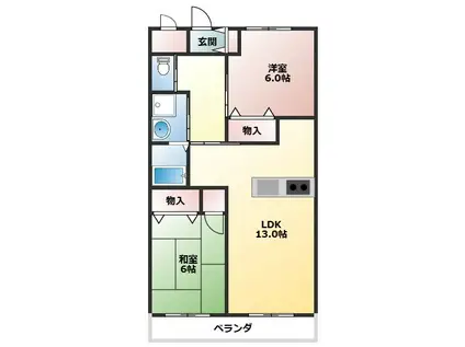 コート・モニエール(2LDK/1階)の間取り写真