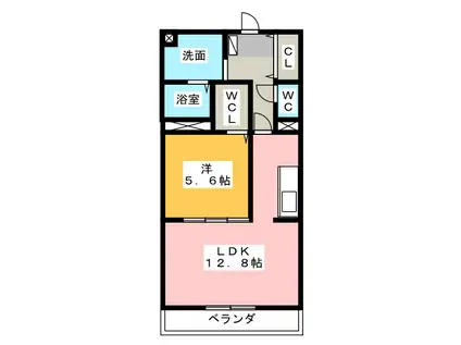 ラパノス(1LDK/1階)の間取り写真