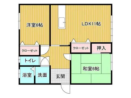 パンジーハウス(2LDK/1階)の間取り写真