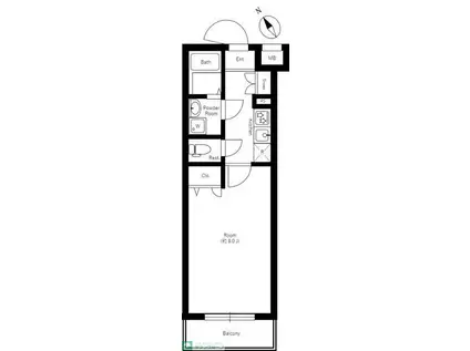 RELUXIA板橋三園(1K/3階)の間取り写真