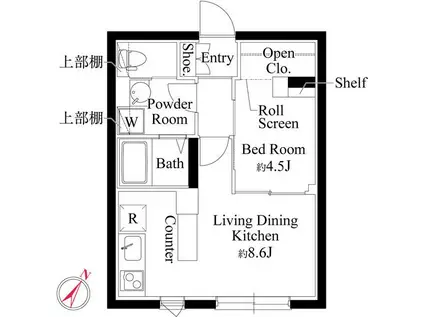 CASA GRAZIE 杉並和田(1LDK/1階)の間取り写真