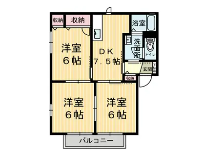 ラフォーレみなみ(3DK/1階)の間取り写真