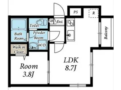 プランドール並木(1LDK/1階)の間取り写真