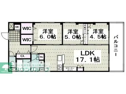 FK&Y(3LDK/7階)の間取り写真