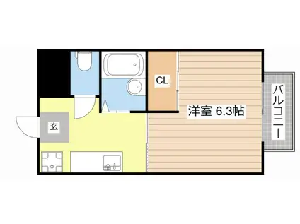 アトム7-ARK(1K/1階)の間取り写真