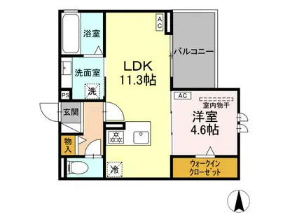 アーブル 西岩田(1LDK/3階)の間取り写真