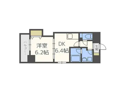 リンデンプラザ心斎橋(1DK/5階)の間取り写真