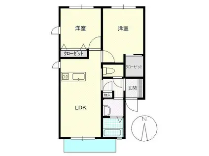 パール篠A・B(2LDK/1階)の間取り写真