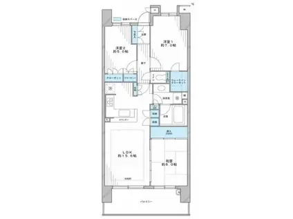 TOKYO DUO CITY イースト(3LDK/14階)の間取り写真