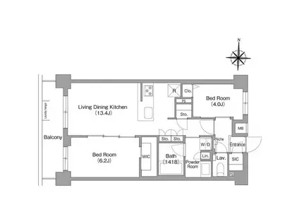 コンフォリア・リヴ永福町(2LDK/3階)の間取り写真