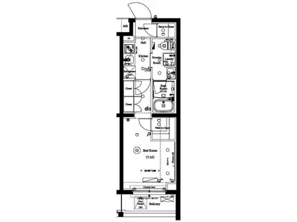 ARKMARK新宿下落合(1K/4階)の間取り写真
