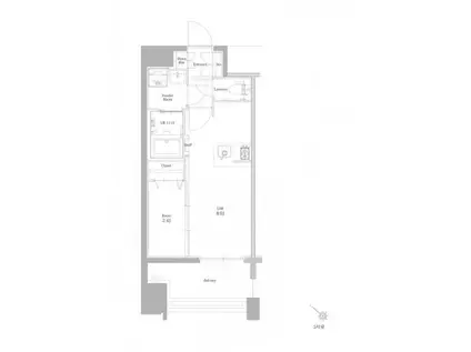 エンクレスト博多RIVERSIDE(1LDK/12階)の間取り写真