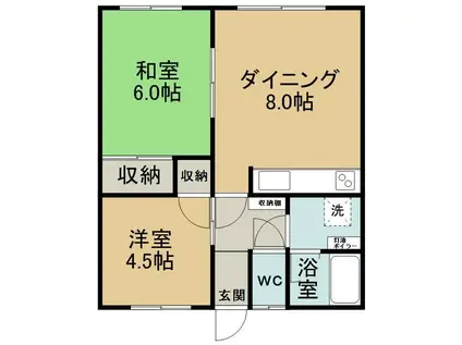 熊谷マンション(2DK/2階)の間取り写真