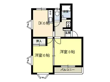 メゾンメルシー(2DK/1階)の間取り写真