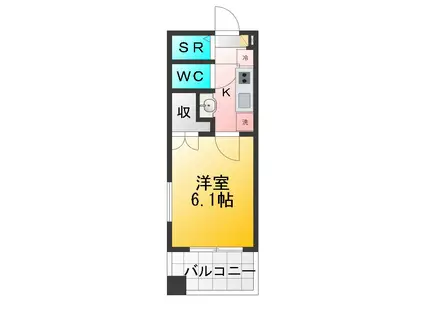 ラ・フローラ武蔵野III(1K/1階)の間取り写真