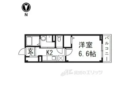 ドゥーエ コーキ(1K/2階)の間取り写真